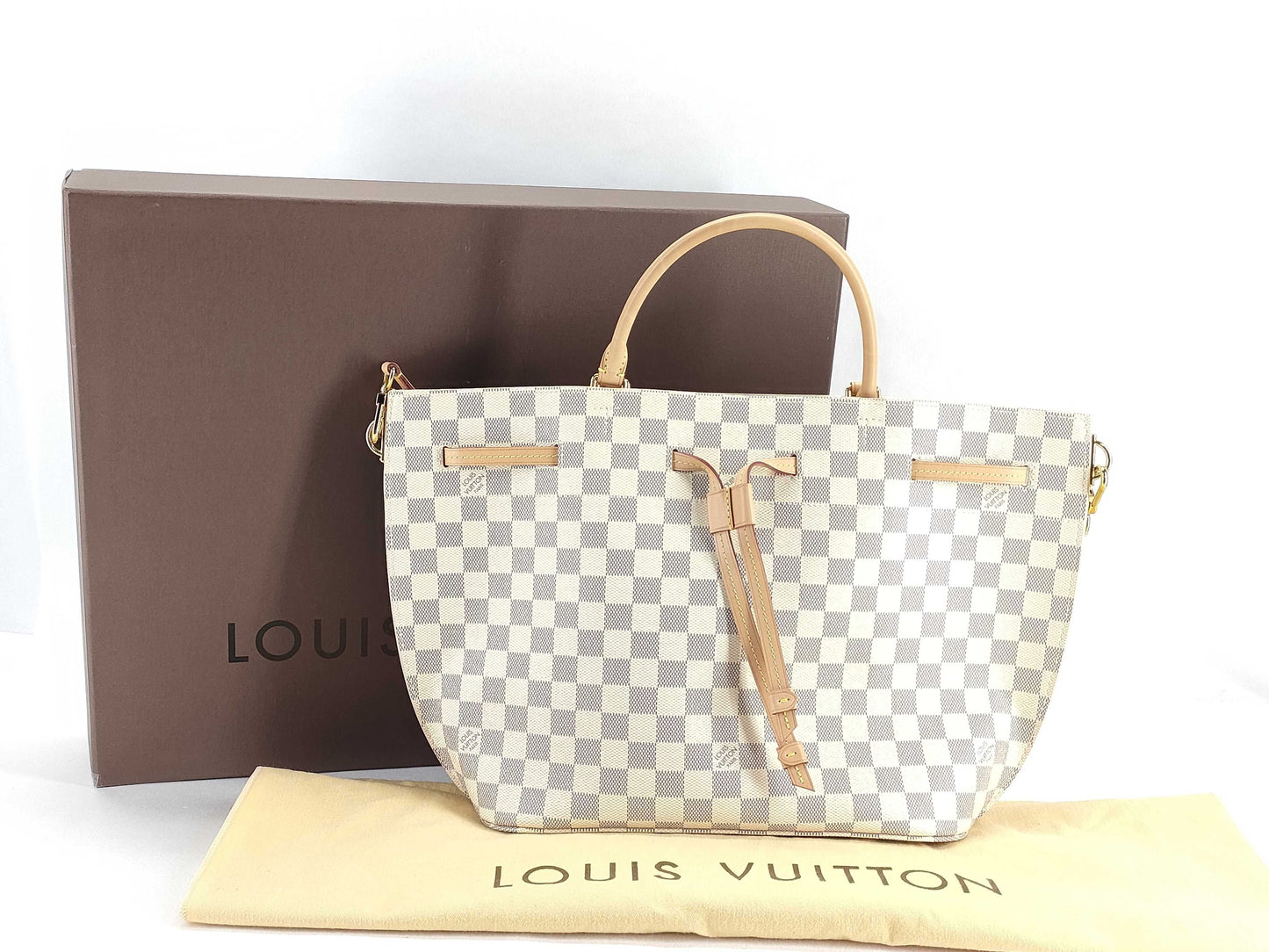 LOUIS VUITTON Damier Azur N41579 Azur Girolata RFID-enabled shoulder bag with strap, box, and dust bag