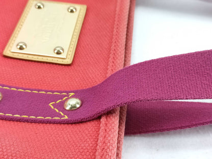 LOUIS VUITTON Antigua M40034 Antigua Caba MM Rouge Tote Bag with Name Tag