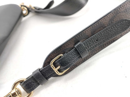 COACH F77979 Leather Shoulder Bag, Black, with Strap