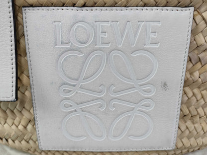 LOEWE Basket Small Handbag Raffia x Leather Handbag