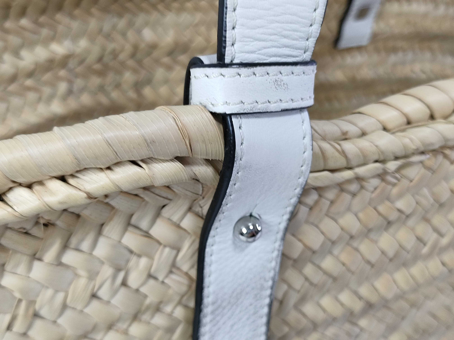 LOEWE Basket Small Handbag Raffia x Leather Handbag