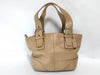 COACH Leather Hunt Bag Beige Handbag