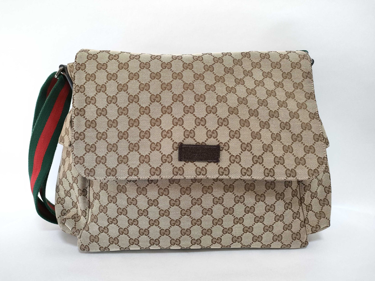 GUCCI GG Canvas Sherry Double Pocket Shoulder Bag