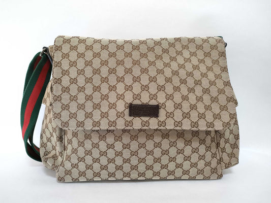 GUCCI GG Canvas Sherry Double Pocket Shoulder Bag