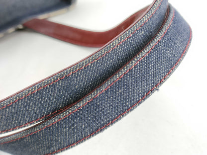 BURBERRY denim handbag tote bag