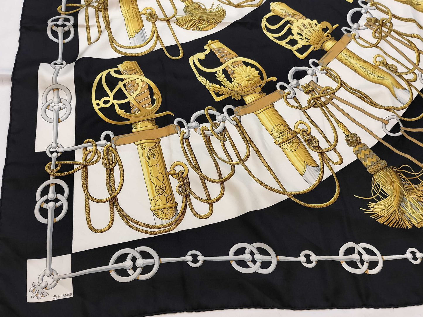 HERMES Scarf Carre Black Scarf