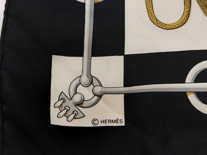 HERMES Scarf Carre Black Scarf