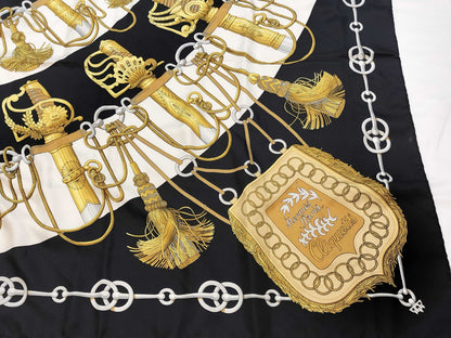 HERMES Scarf Carre Black Scarf