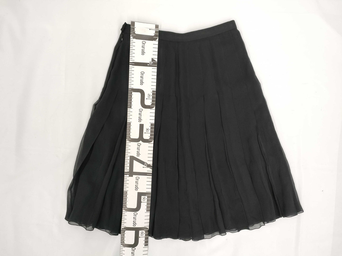 CHANEL CHANEL Black Silk Flare Skirt Size 38 Skirt