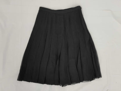 CHANEL CHANEL Black Silk Flare Skirt Size 38 Skirt
