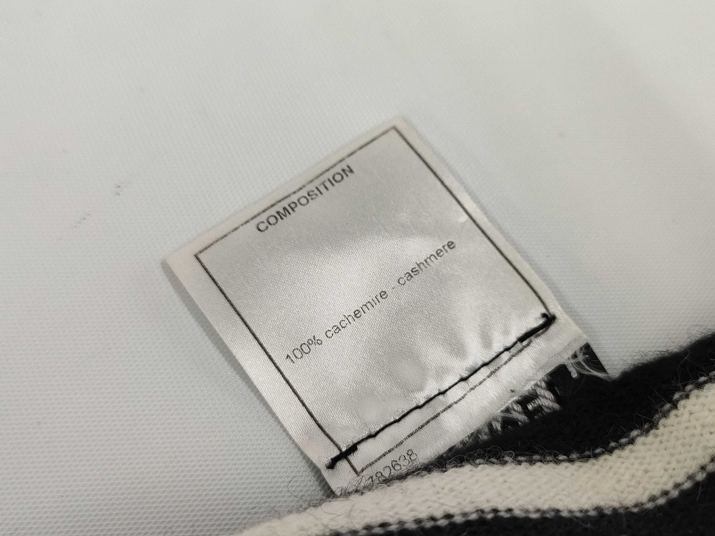 CHANEL CHANEL Long Sleeve Striped Knit Top Size 42