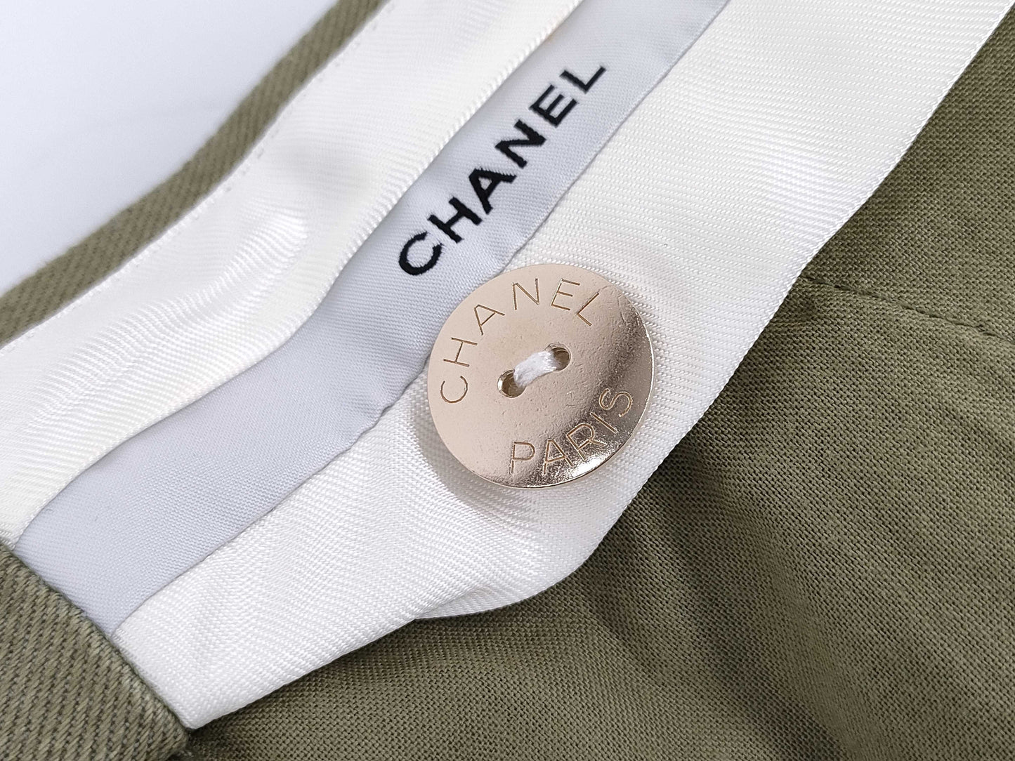 CHANEL CHANEL Khaki Wide Pants Size 36 Pants
