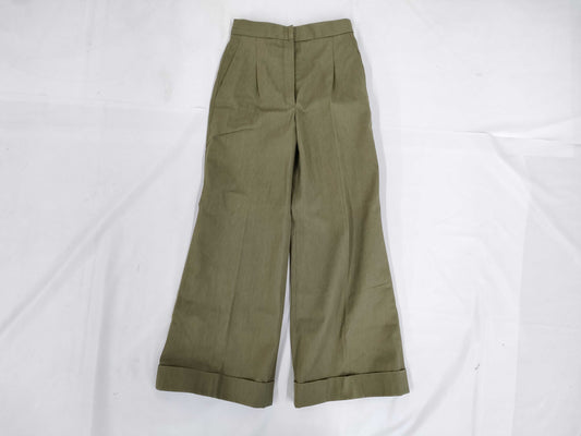 CHANEL CHANEL Khaki Wide Pants Size 36 Pants
