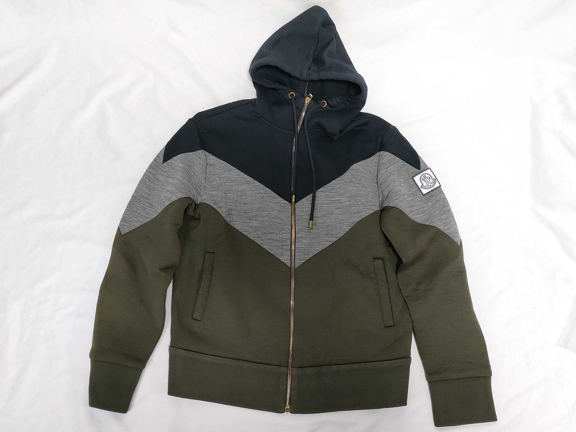MONCLER Gum Blue Zip Hoodie Top