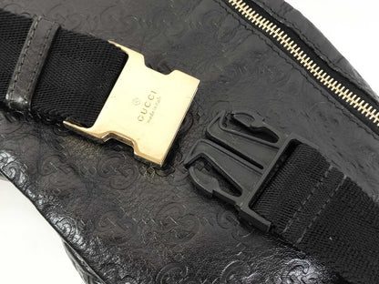 GUCCI GG GUCCI Gucci GG Shimmer Leather Waist Bag Black Waist Bag