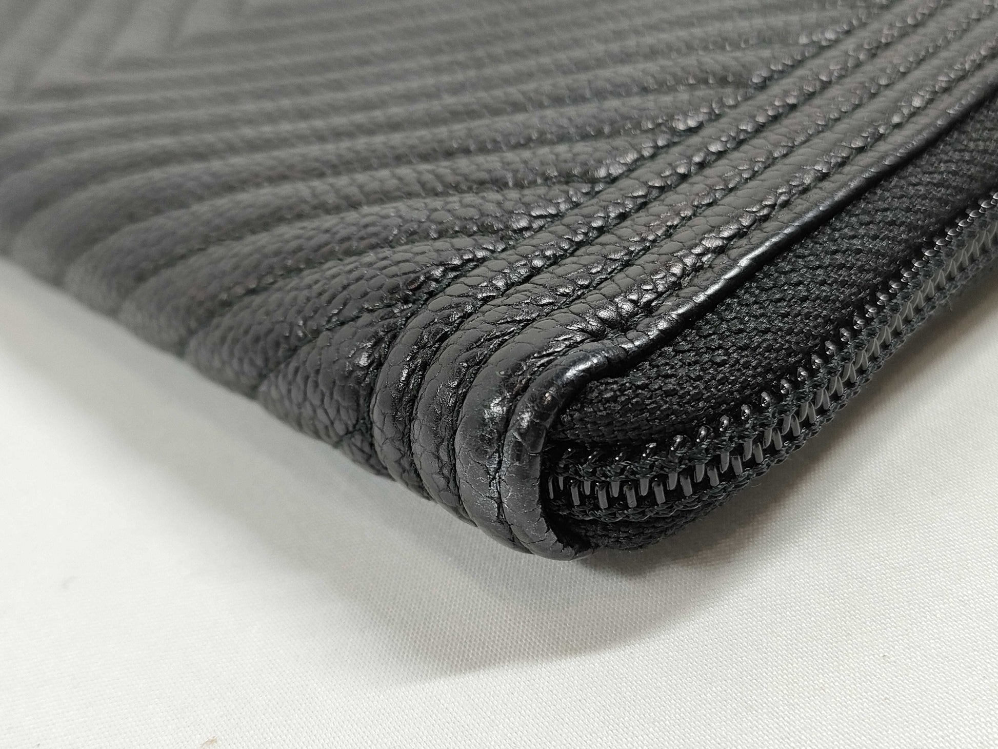 CHANEL Boy Caviar Skin Black Long Wallet, 24th Series, with Seal