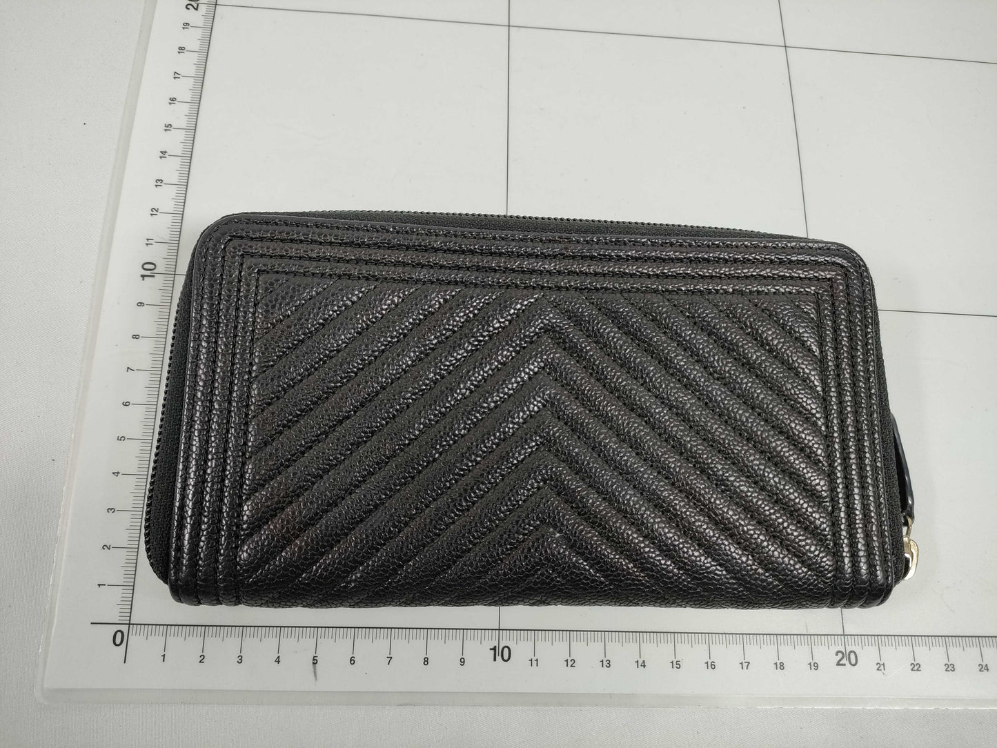 CHANEL Boy Caviar Skin Black Long Wallet, 24th Series, with Seal