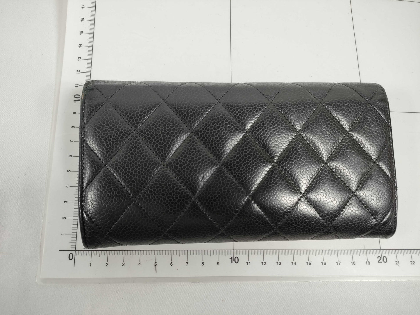 CHANEL CHANEL Matelasse Caviar Leather Long Wallet, 19th Series, Cards and Stickers Included, Wallet