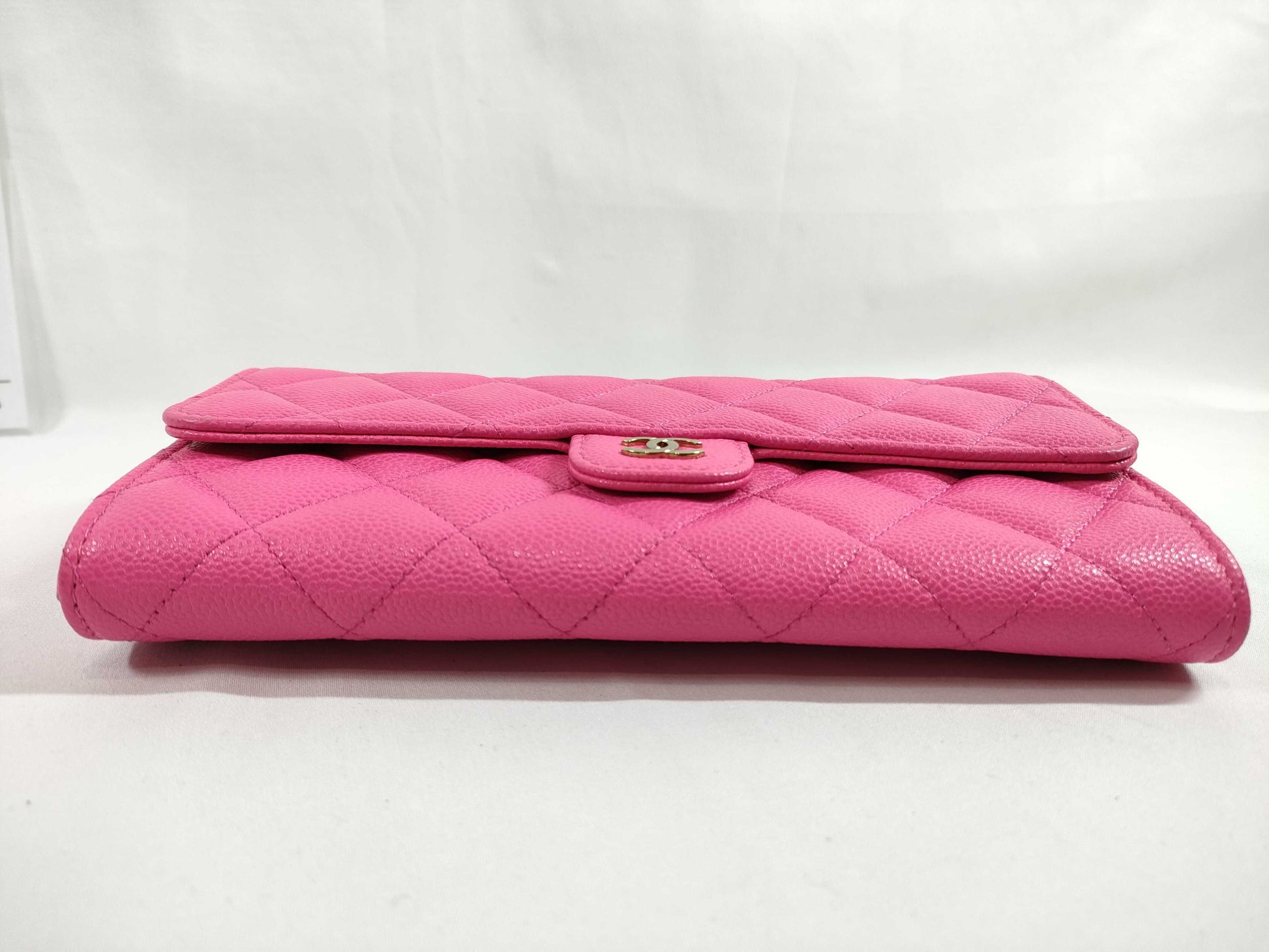 CHANEL CHANEL Matelasse Caviar Leather Long Wallet, Random Number, Pink