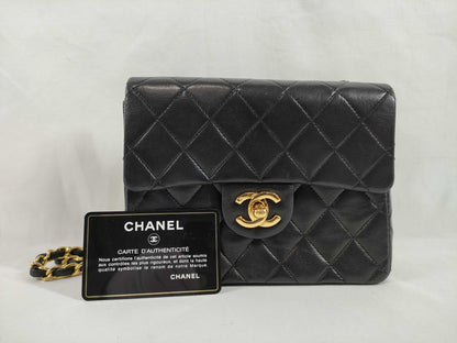 CHANEL CHANEL Mini Matelasse Chain Shoulder Bag, Black, No. 1, Card and Sticker Included, Shoulder Bag