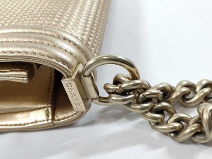 CHANEL CHANEL Boy Chain Shoulder Bag, 18th Series, Card and Sticker Included