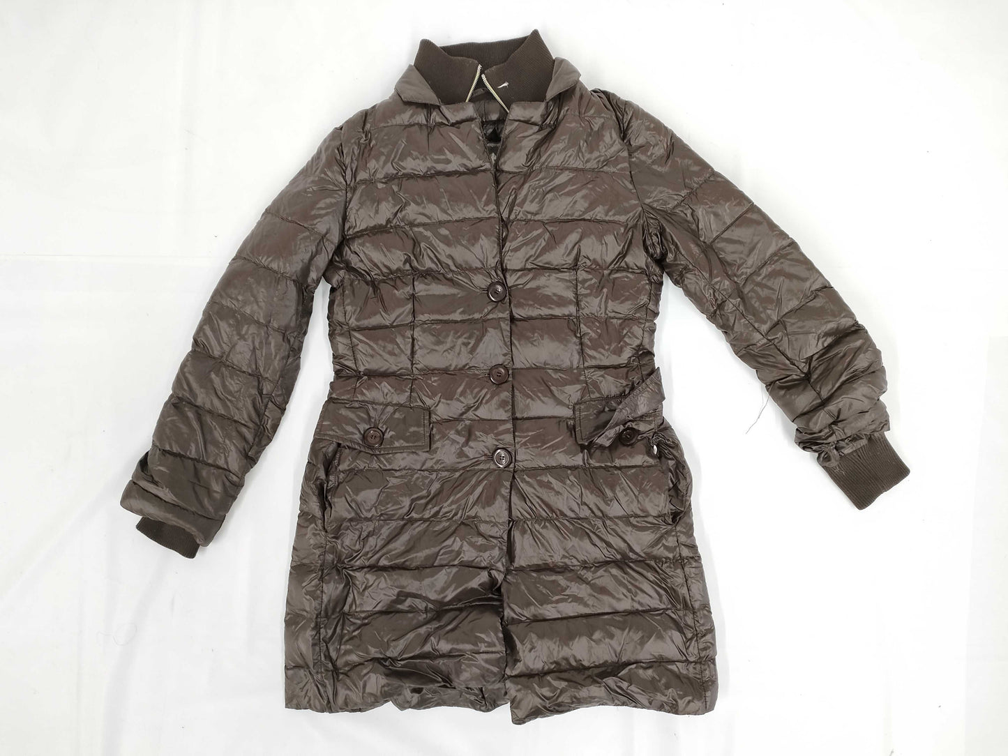 Herno Down Jacket, Long Down Coat, Layered Style, Zip-Up, Size 42