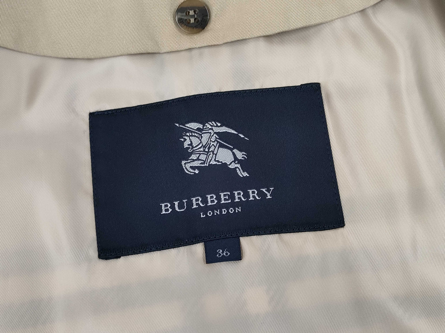 BURBERRY London Trench Coat, Nova Check, Liner, Belt, Size 36