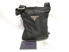 PRADA Nylon Prada Shoulder Bag with Triangle Logo, Black