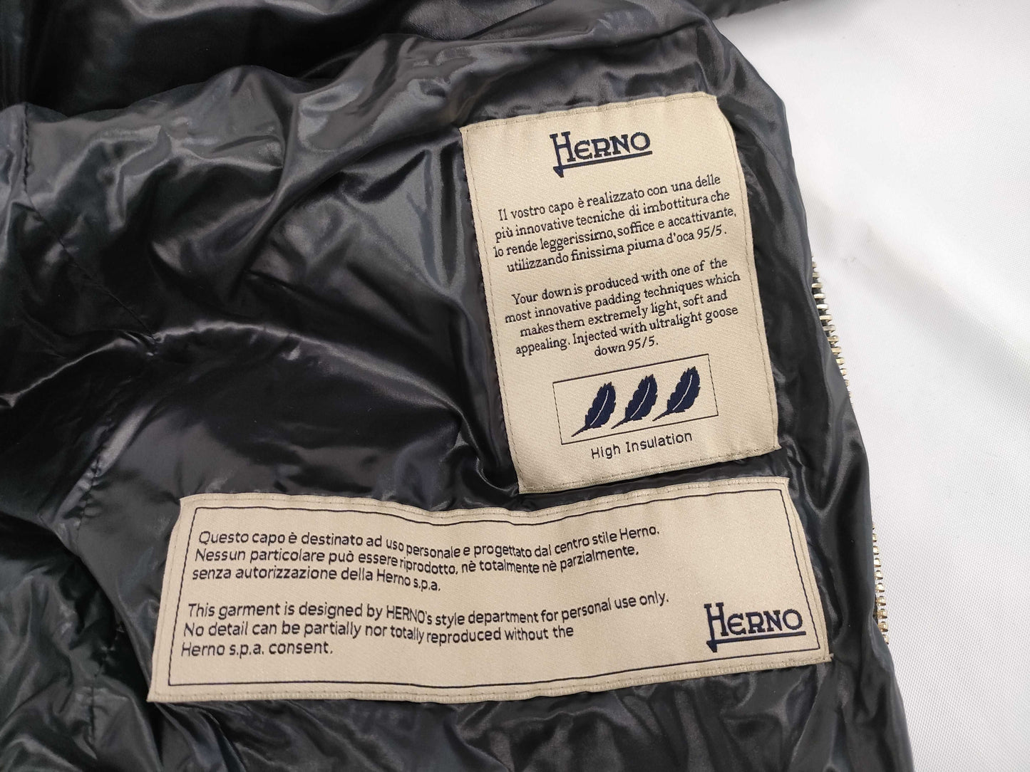 Herno Down Jacket, Long Down Coat, PI0372D, Black, Size 40