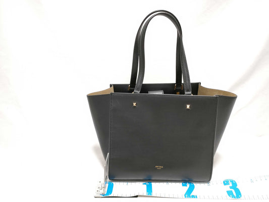JIMMY CHOO Handbag Tote Bag Embossed Logo Black Bag Handbag