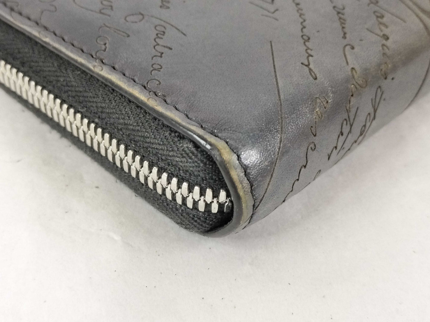Berluti Calligraphy Long Wallet with Round Zipper