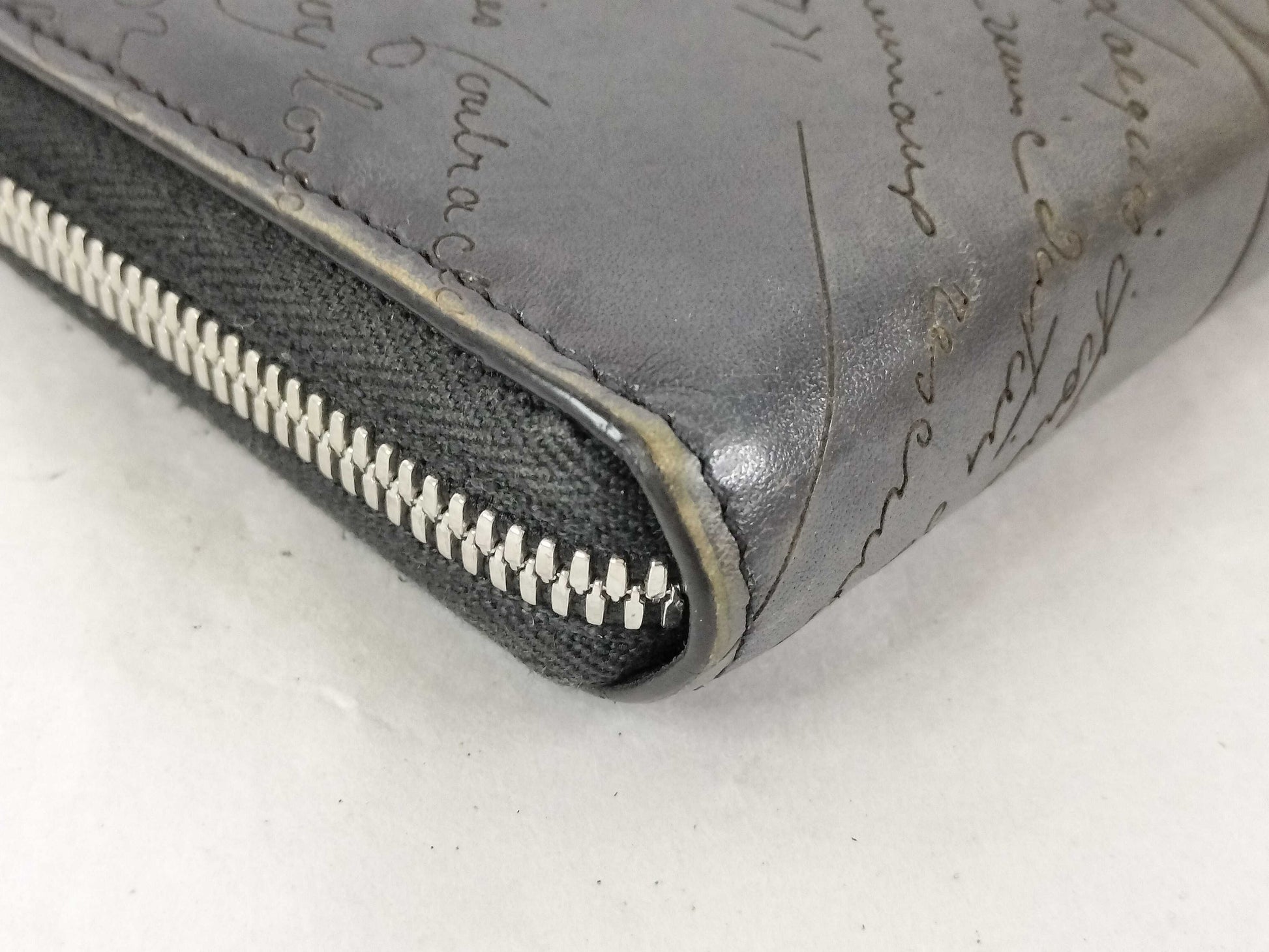 Berluti Calligraphy Long Wallet with Round Zipper