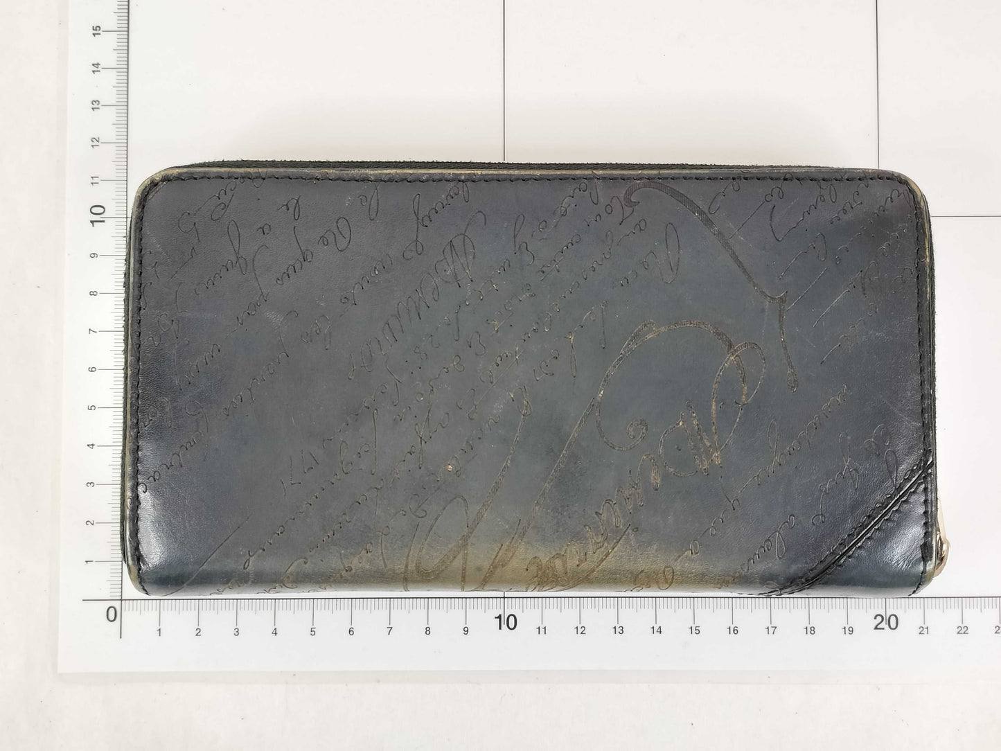 Berluti Calligraphy Long Wallet with Round Zipper