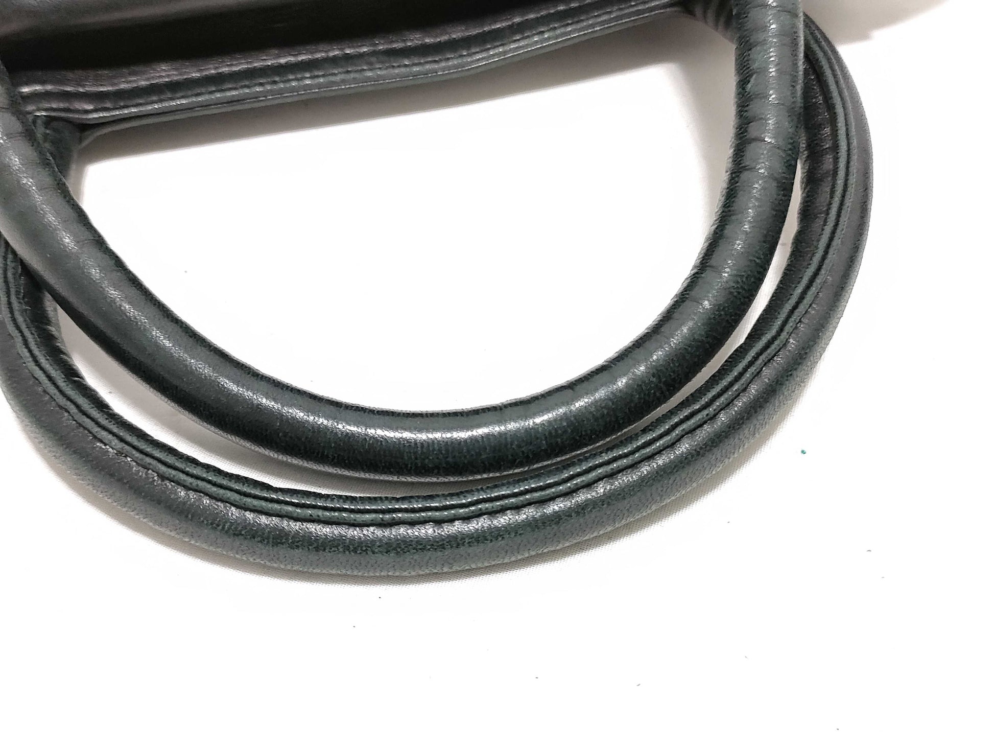 PRADA Prada Handbag All Leather Triangle Logo Black with Warranty Card