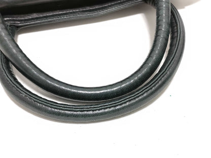 PRADA Prada Handbag All Leather Triangle Logo Black with Warranty Card