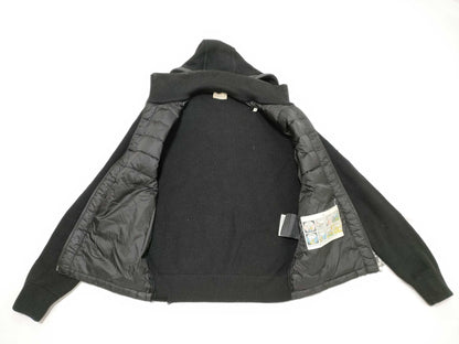 MONCLER Moncler Cardigan Knit Down Hoodie with Switching Design, Black, Size M