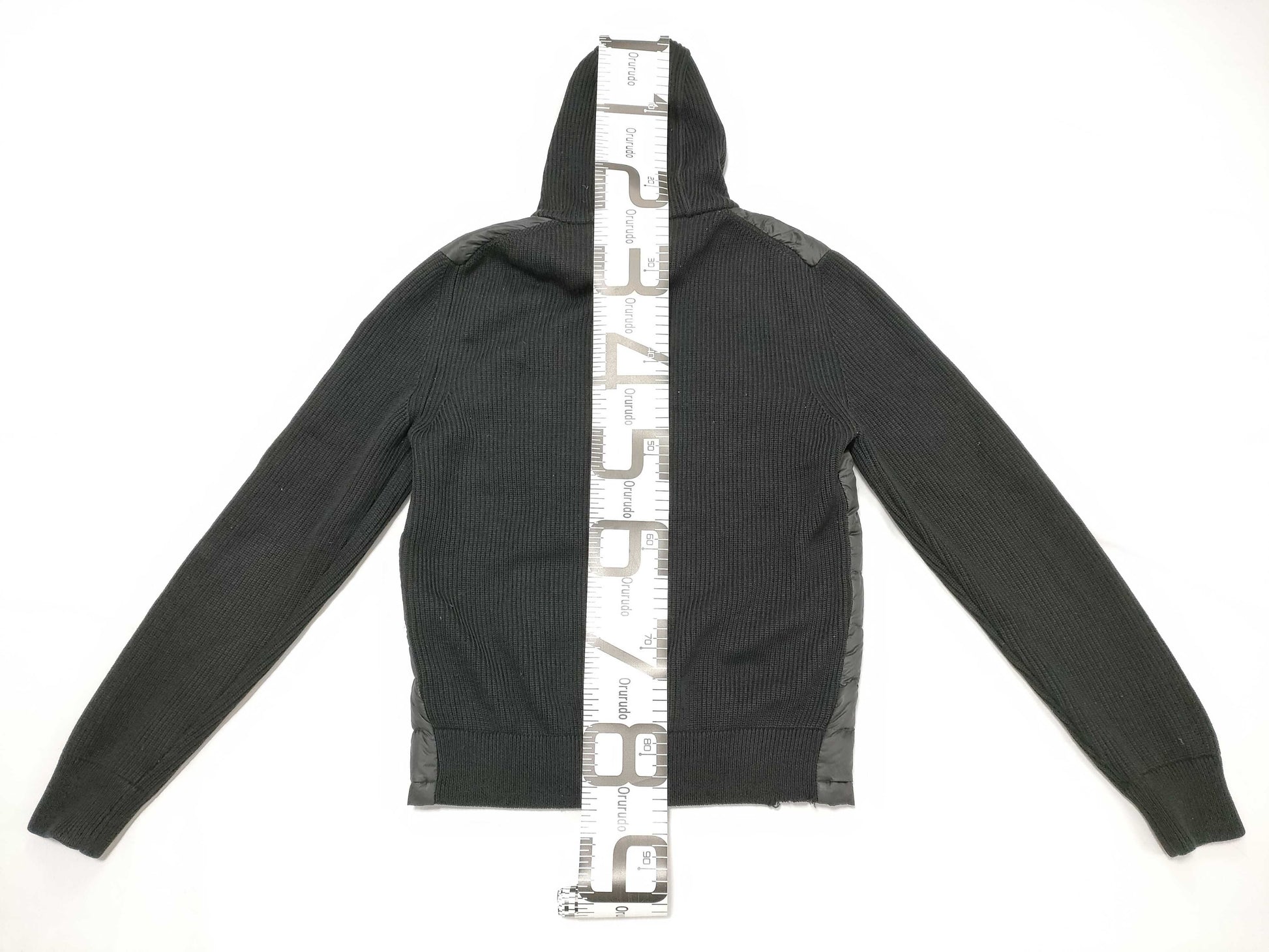 MONCLER Moncler Cardigan Knit Down Hoodie with Switching Design, Black, Size M