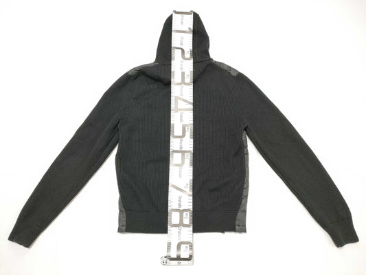 MONCLER Moncler Cardigan Knit Down Hoodie with Switching Design, Black, Size M
