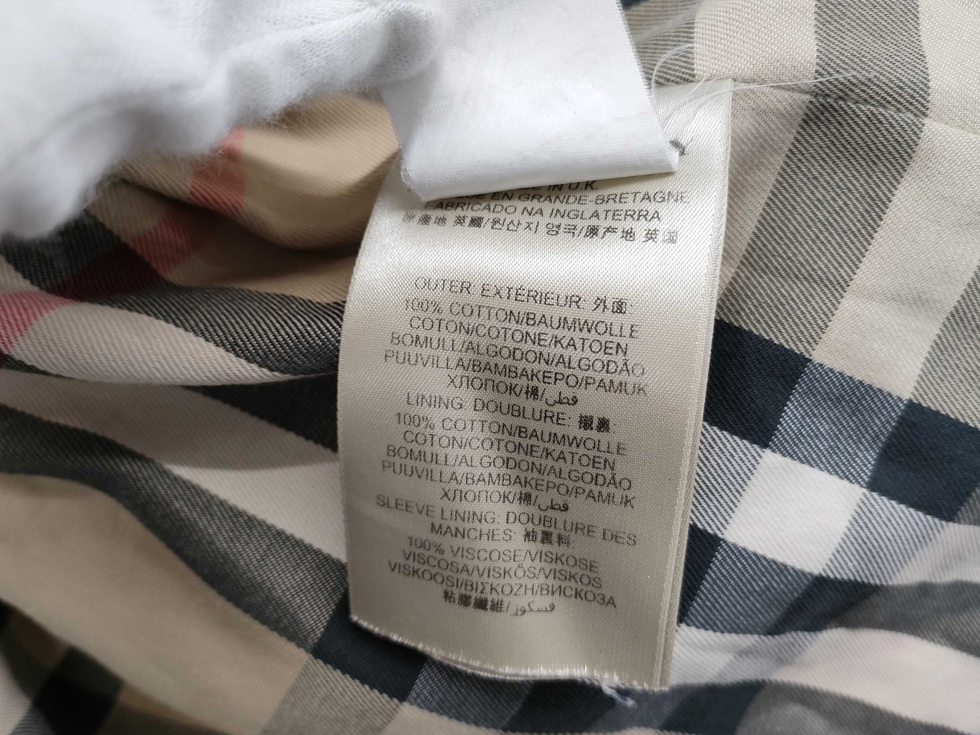 BURBERRY Nova Check Honey Beige Trench Coat with Belt, Size 38