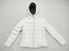 FENDI Striped Hoodie Down Jacket, White, Size 38