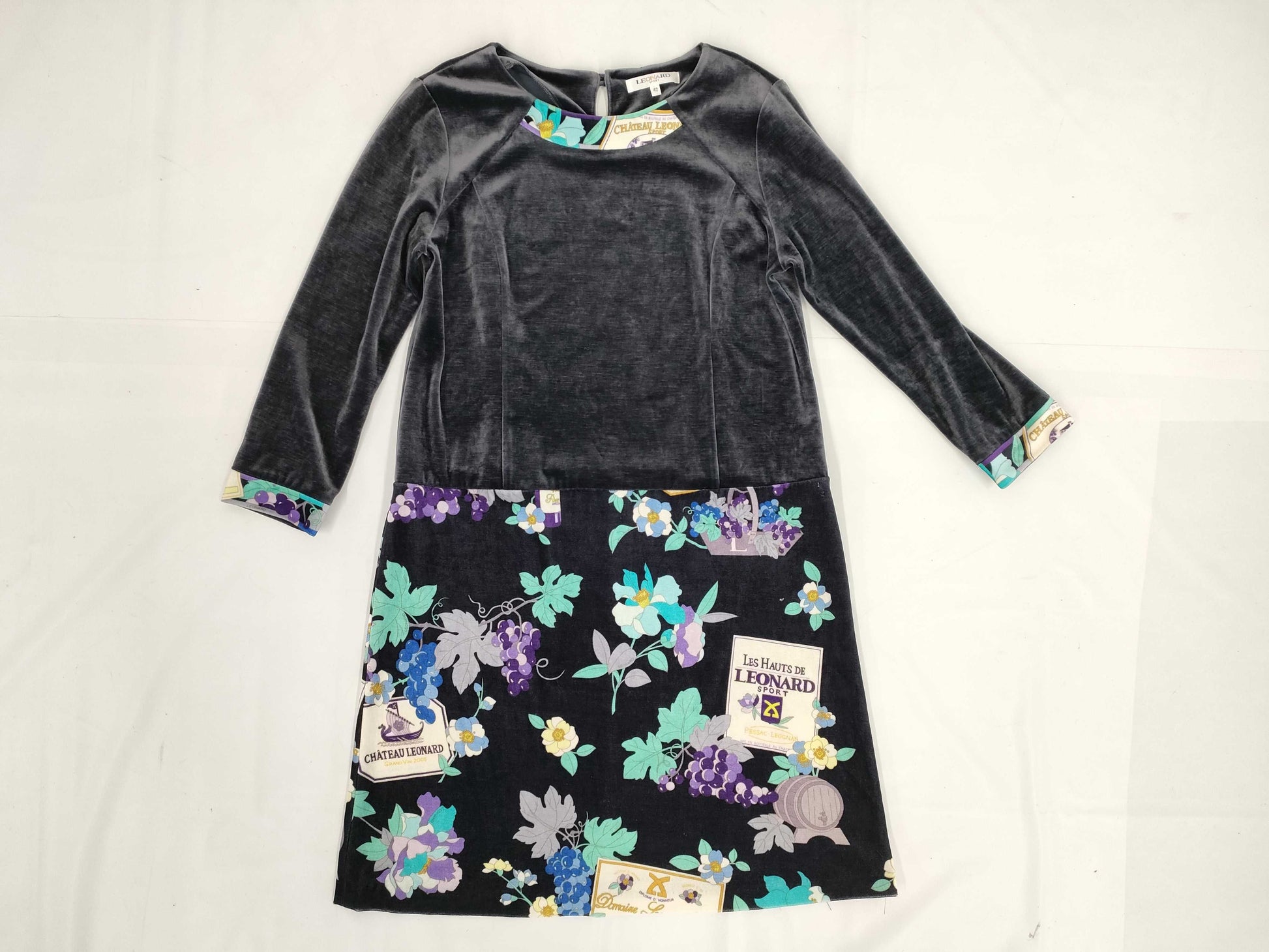 LEONARD Long Sleeve Floral Dress Size 42