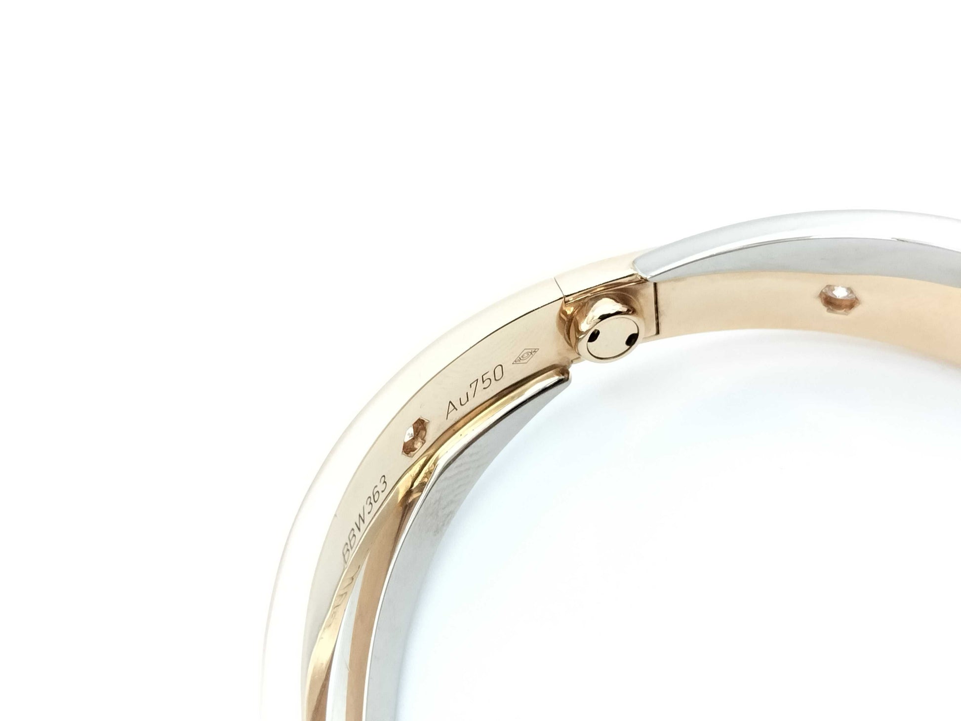 Cartier Love Bracelet, 2-Row #16, Half Diamond, PG/WG Au750, 45.9g, Bracelet/Bangle 