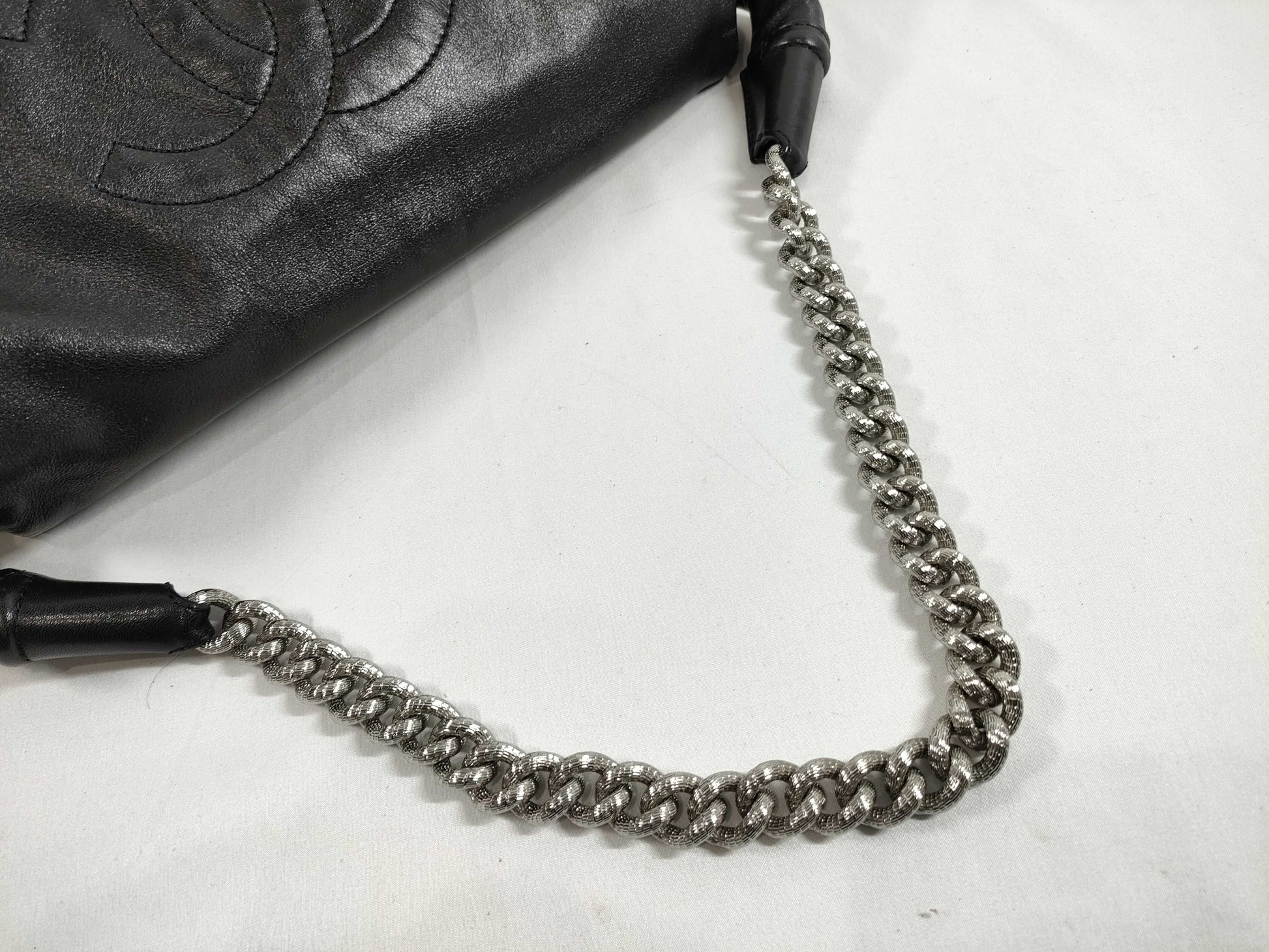 CHANEL Lambskin Coco Mark Chain Shoulder Bag, Black, No. 13