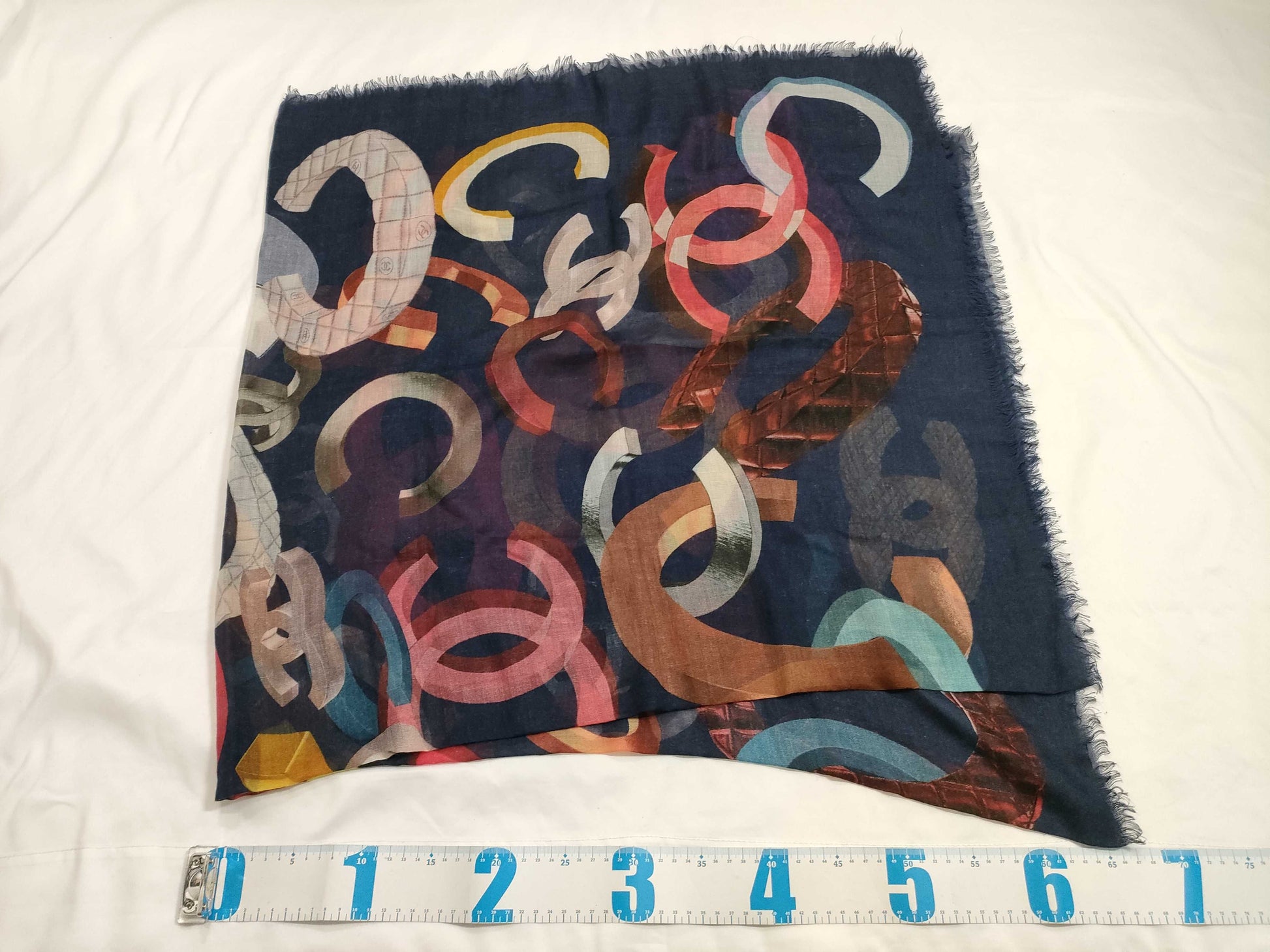 CHANEL Chanel Shawl Coco Mark Navy Other Accessories