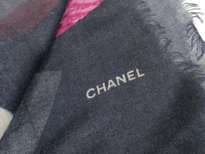 CHANEL Chanel Shawl Coco Mark Navy Other Accessories