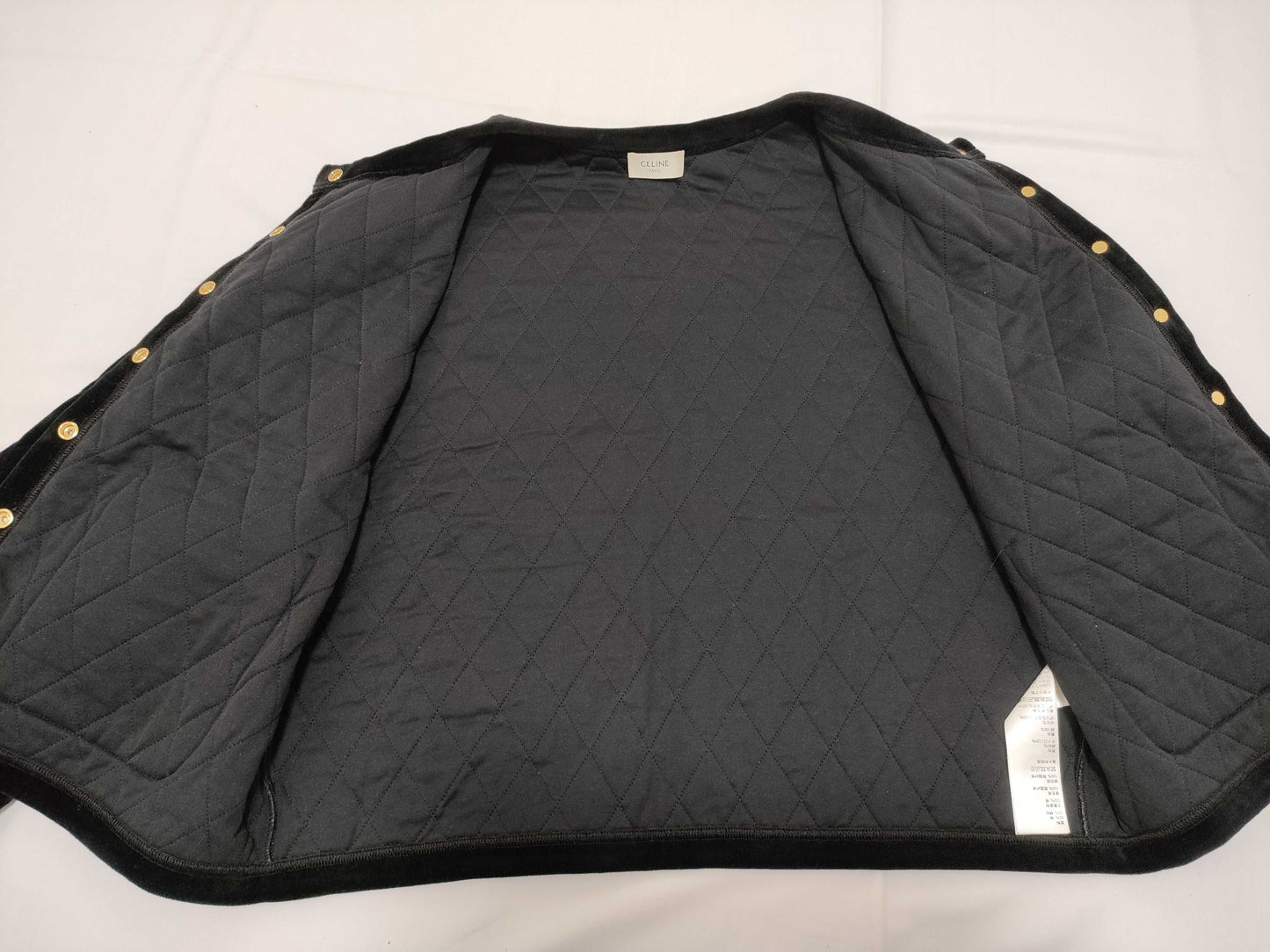 CELINE Velvet Quilted Short Jacket