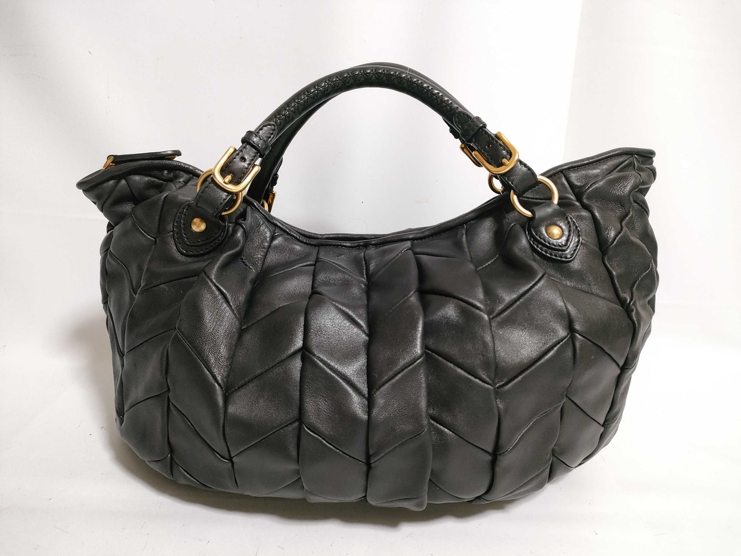 Miu Miu handbag with crystal strap in black