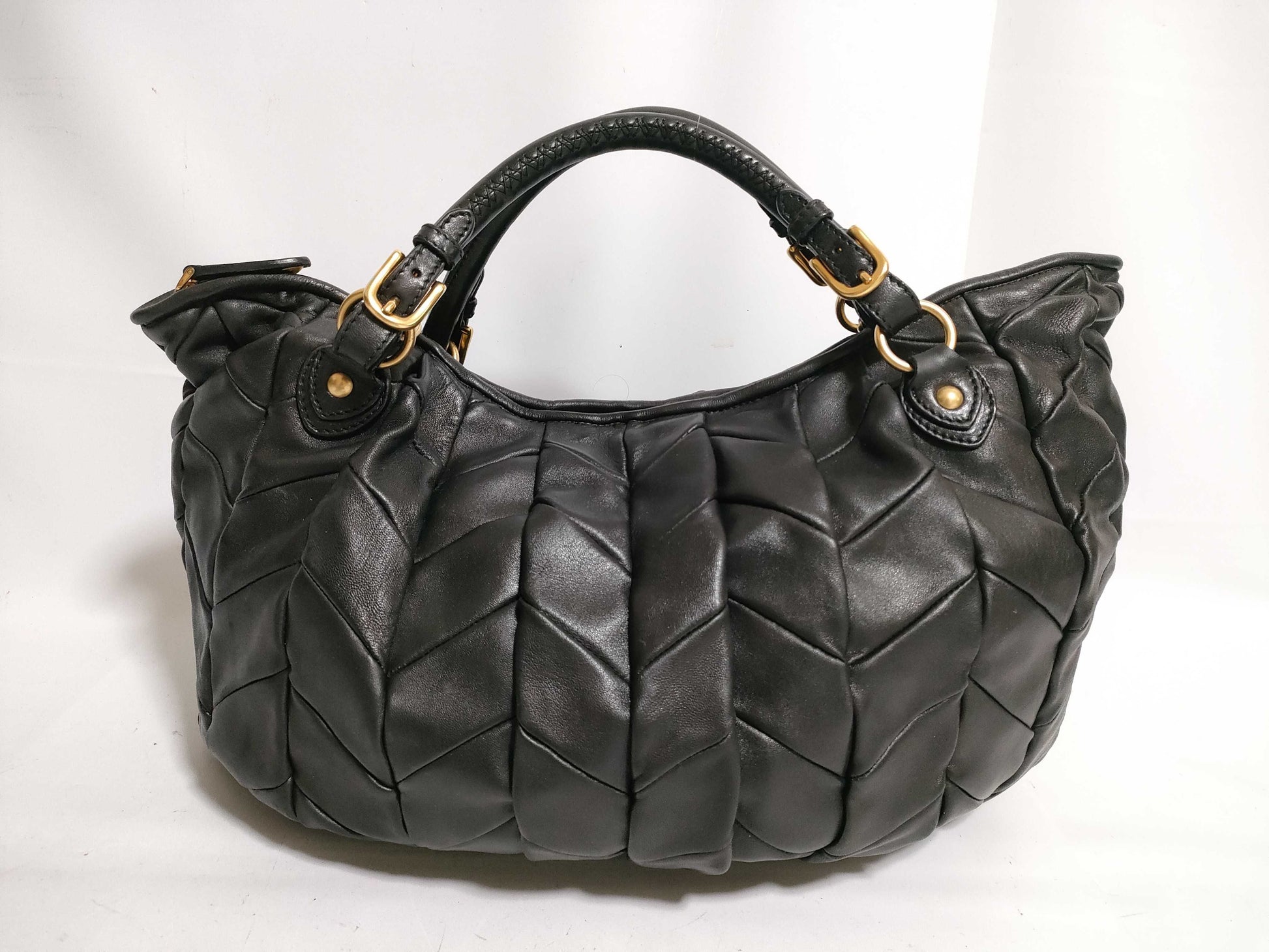 Miu Miu handbag with crystal strap in black