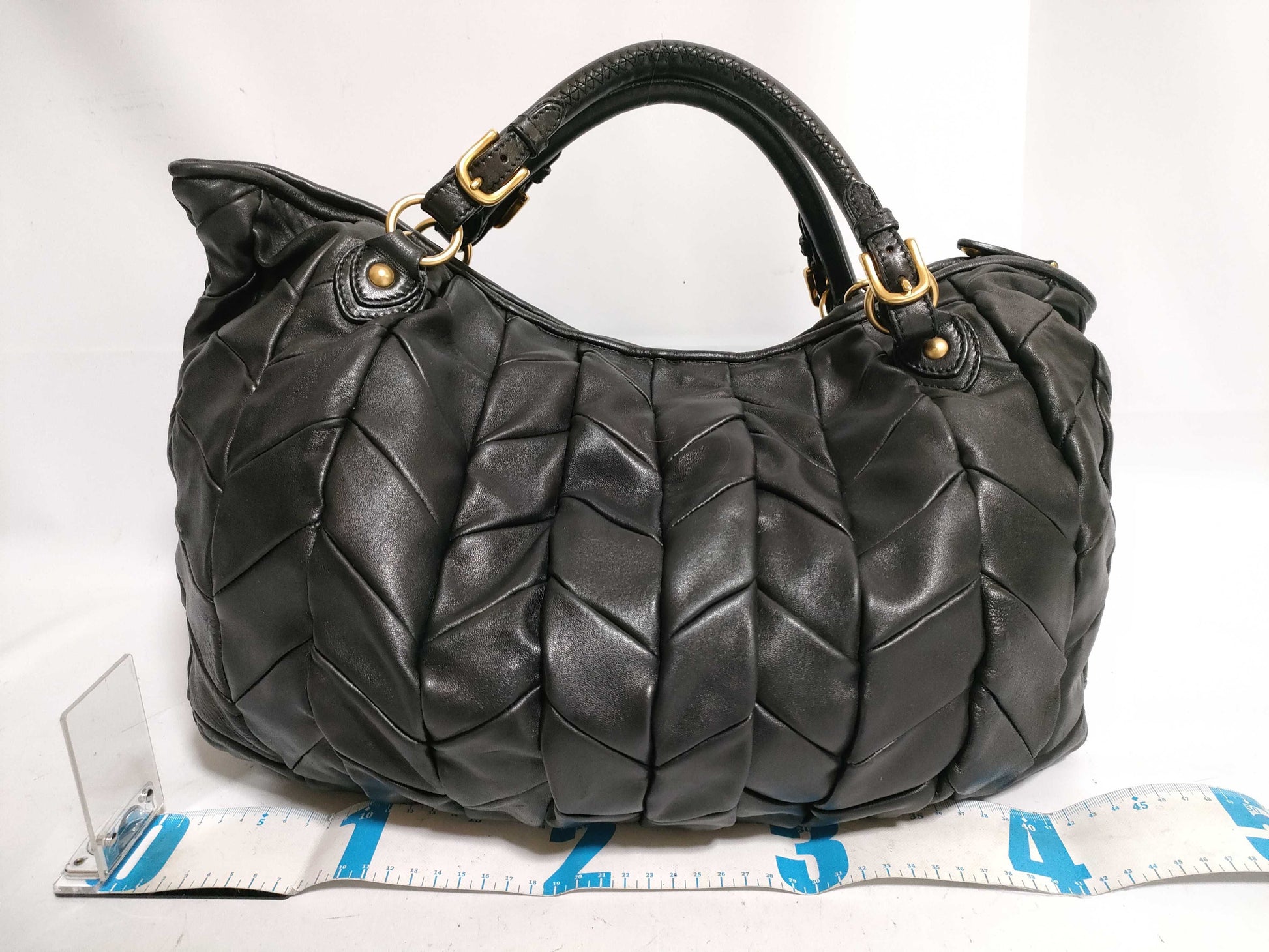 Miu Miu handbag with crystal strap in black