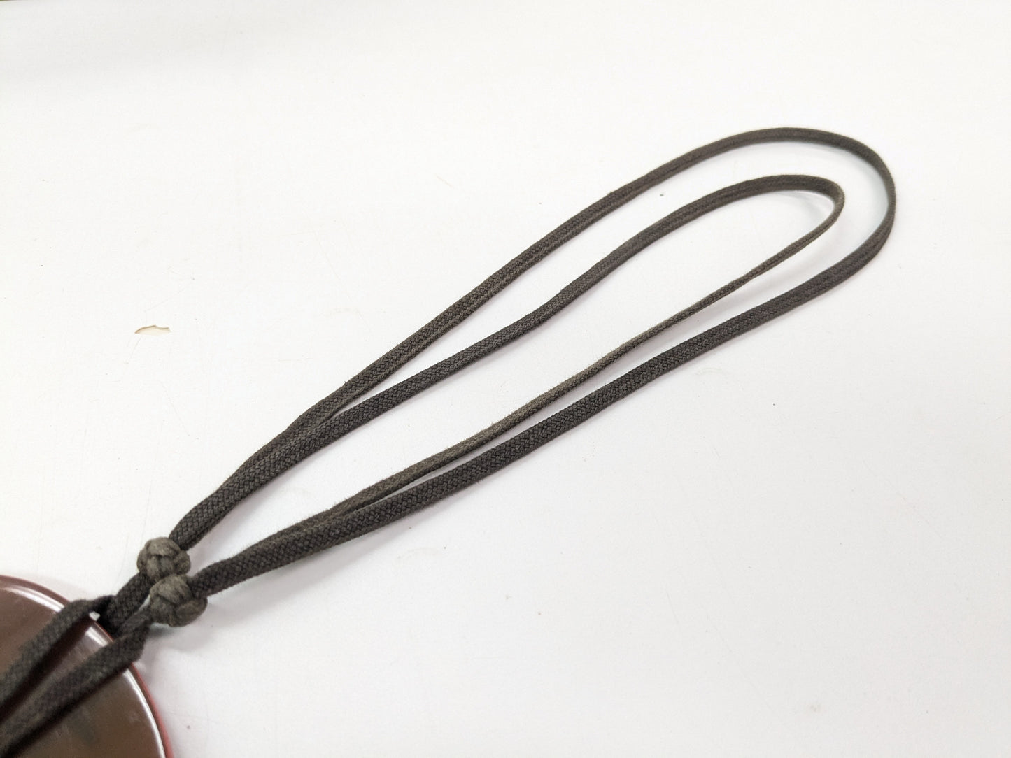 HERMES Lift GM Buffalo Horn x Lacquer Wood Necklace Red Necklace